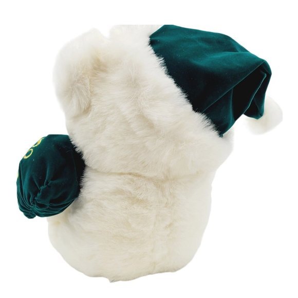 RARE MTY Int'l Christmas Teddy Bear Plush White Dan Dee Stuffed Animal 12" Santa - Picture 4 of 7
